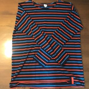 Kule boyfriend shirt in navy/poppy/blue